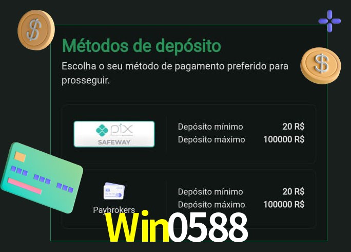 O cassino Win0588 oferece uma grande variedade de métodos de pagamento